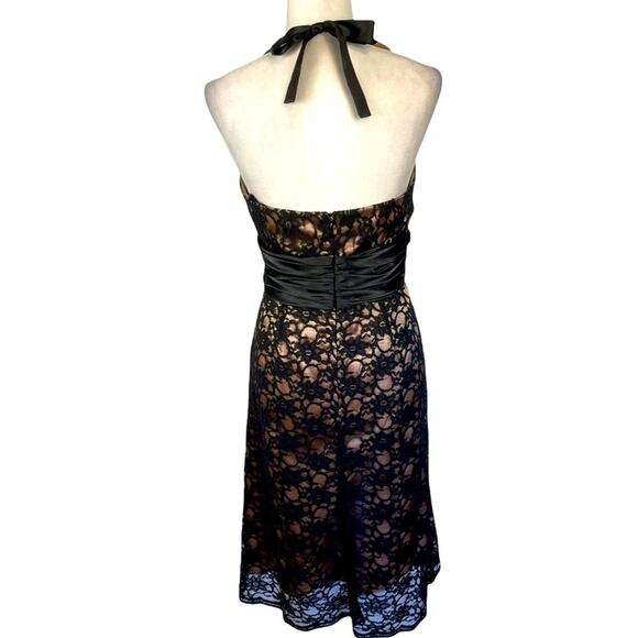 Eliza J Black Lace Halter Style Cocktail Dress Size 10 - Picture 3 of 11